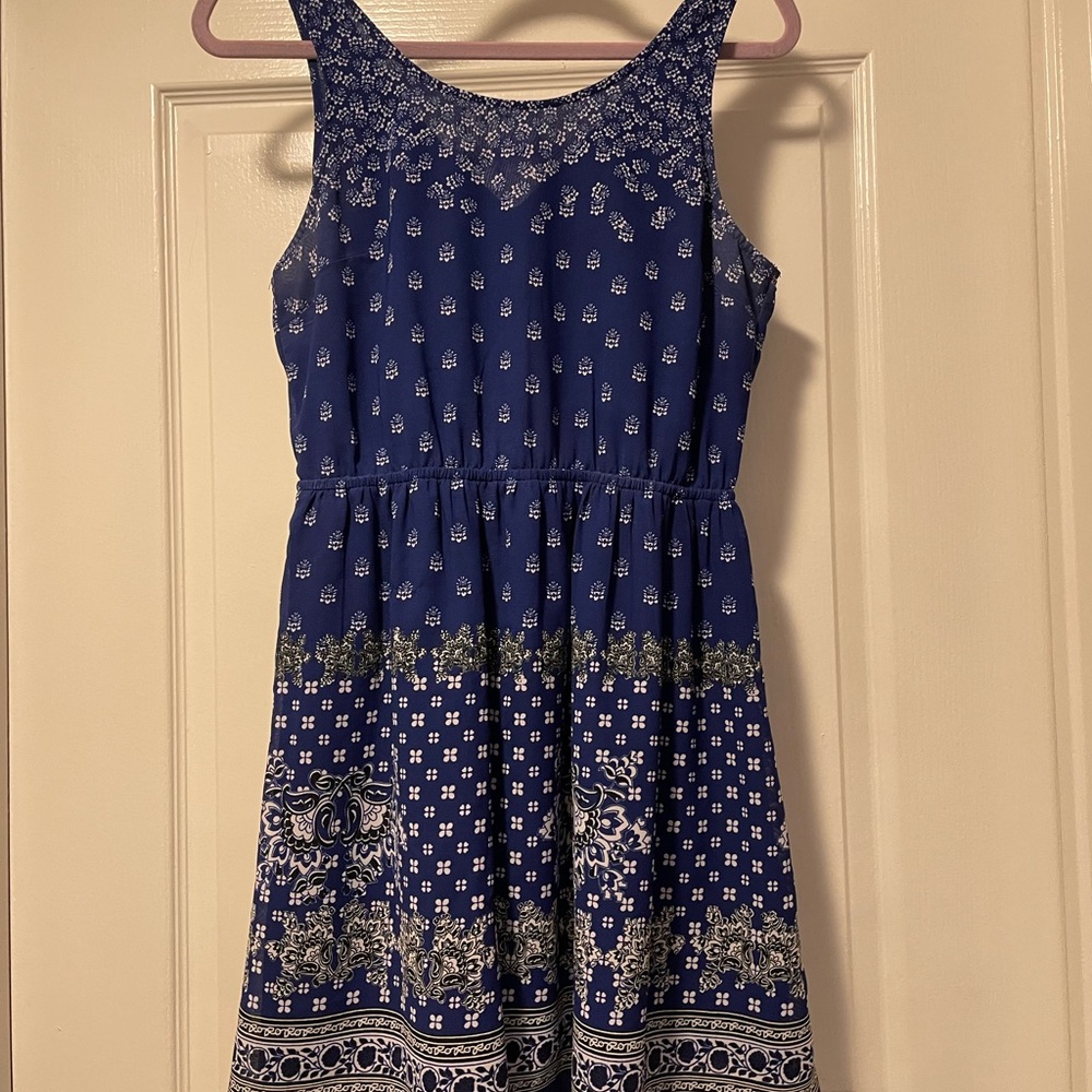Navy Blue Summer Dress with open back | H&M